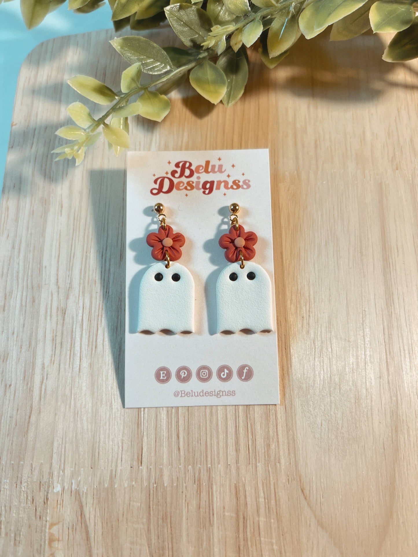 Flower Power Ghost Earrings