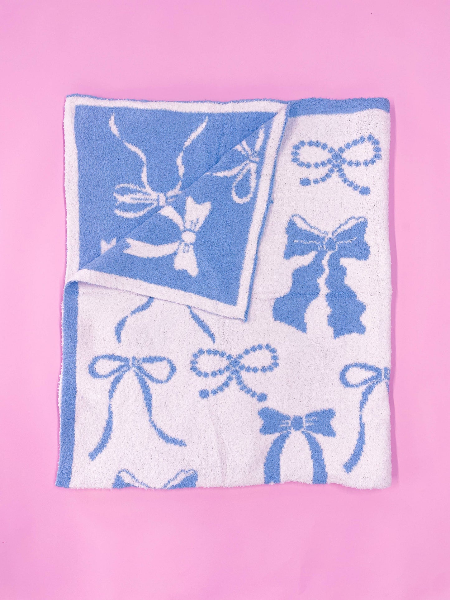 Blue Bow Luxury Blanket