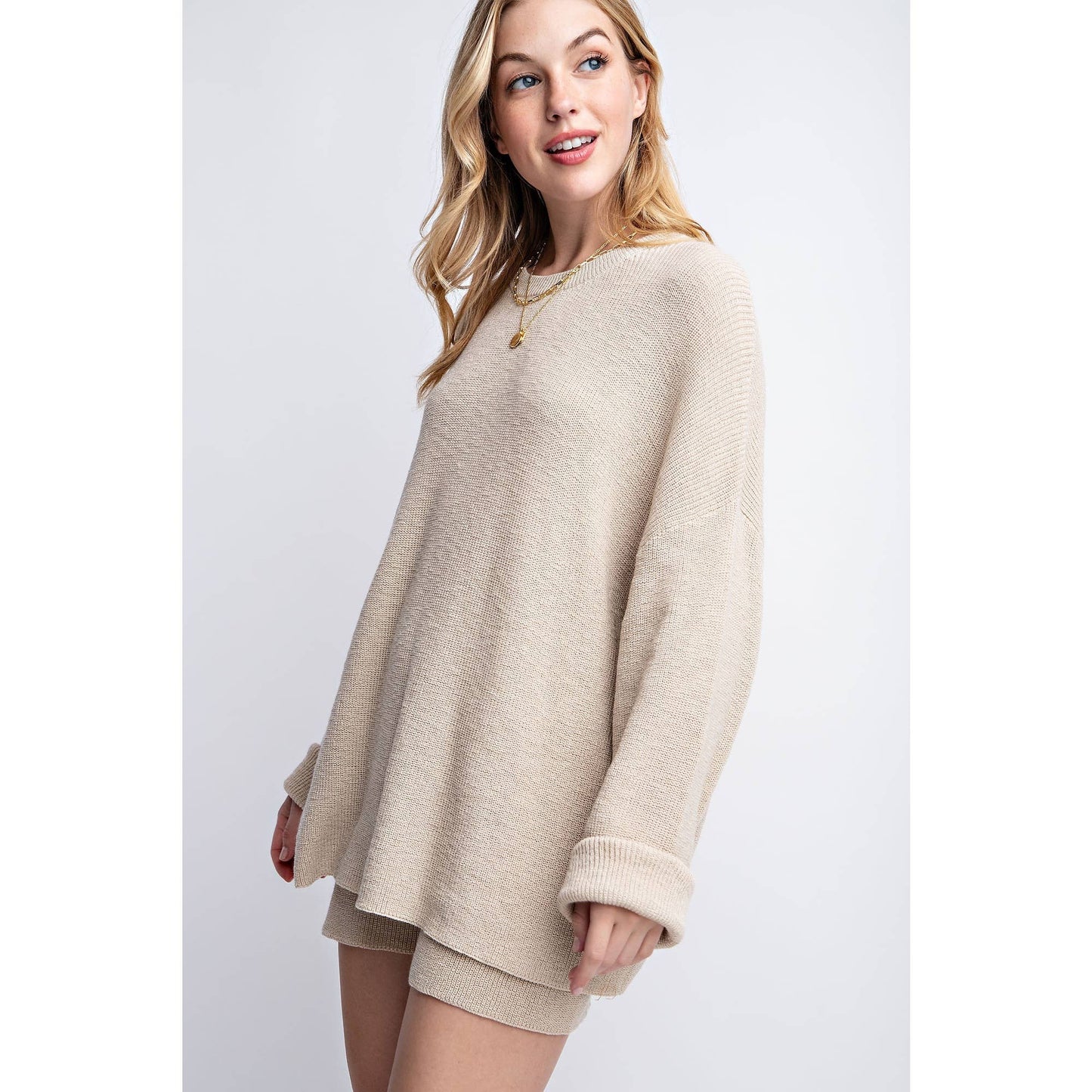 Cozy Nights Sweater Set- Beige