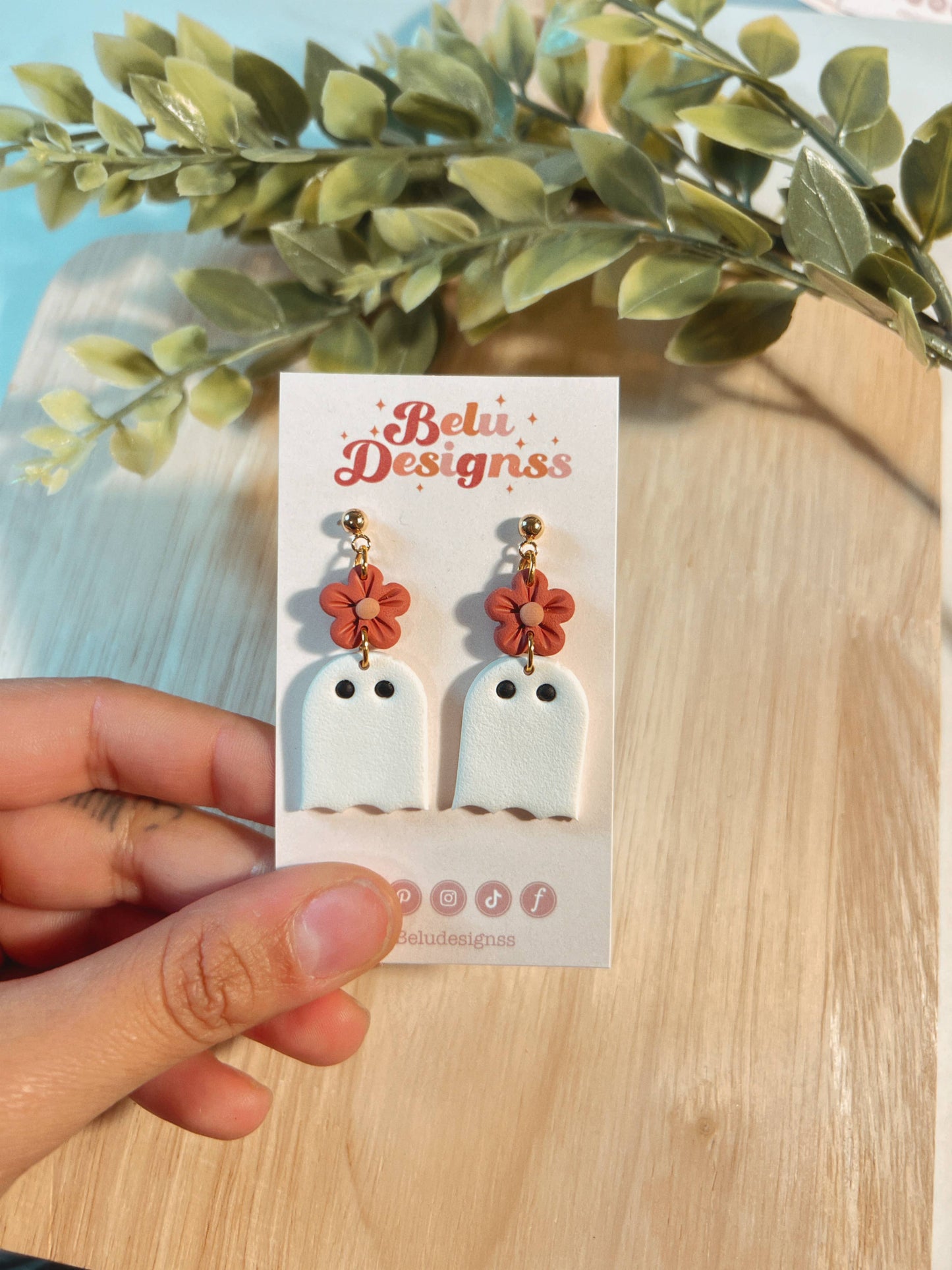 Flower Power Ghost Earrings