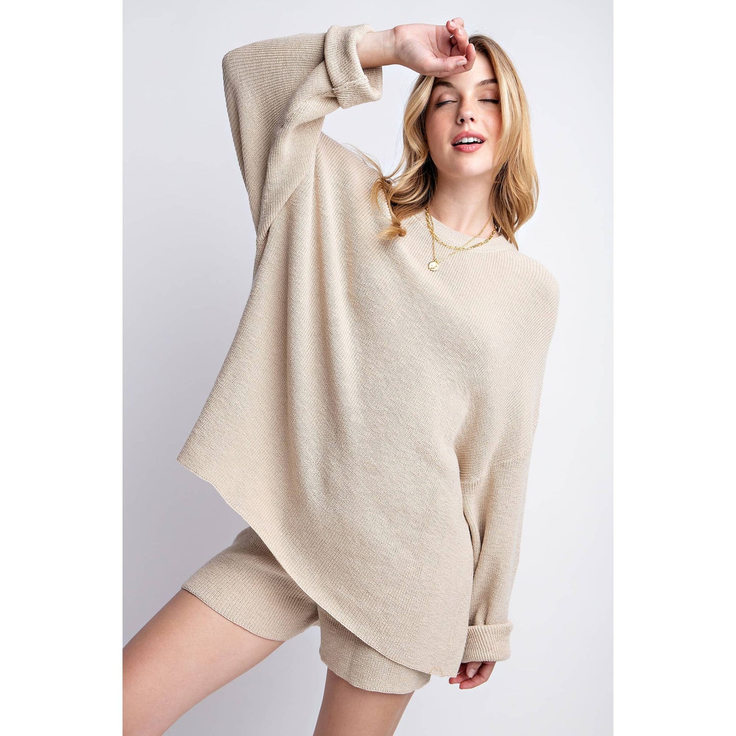 Cozy Nights Sweater Set- Beige