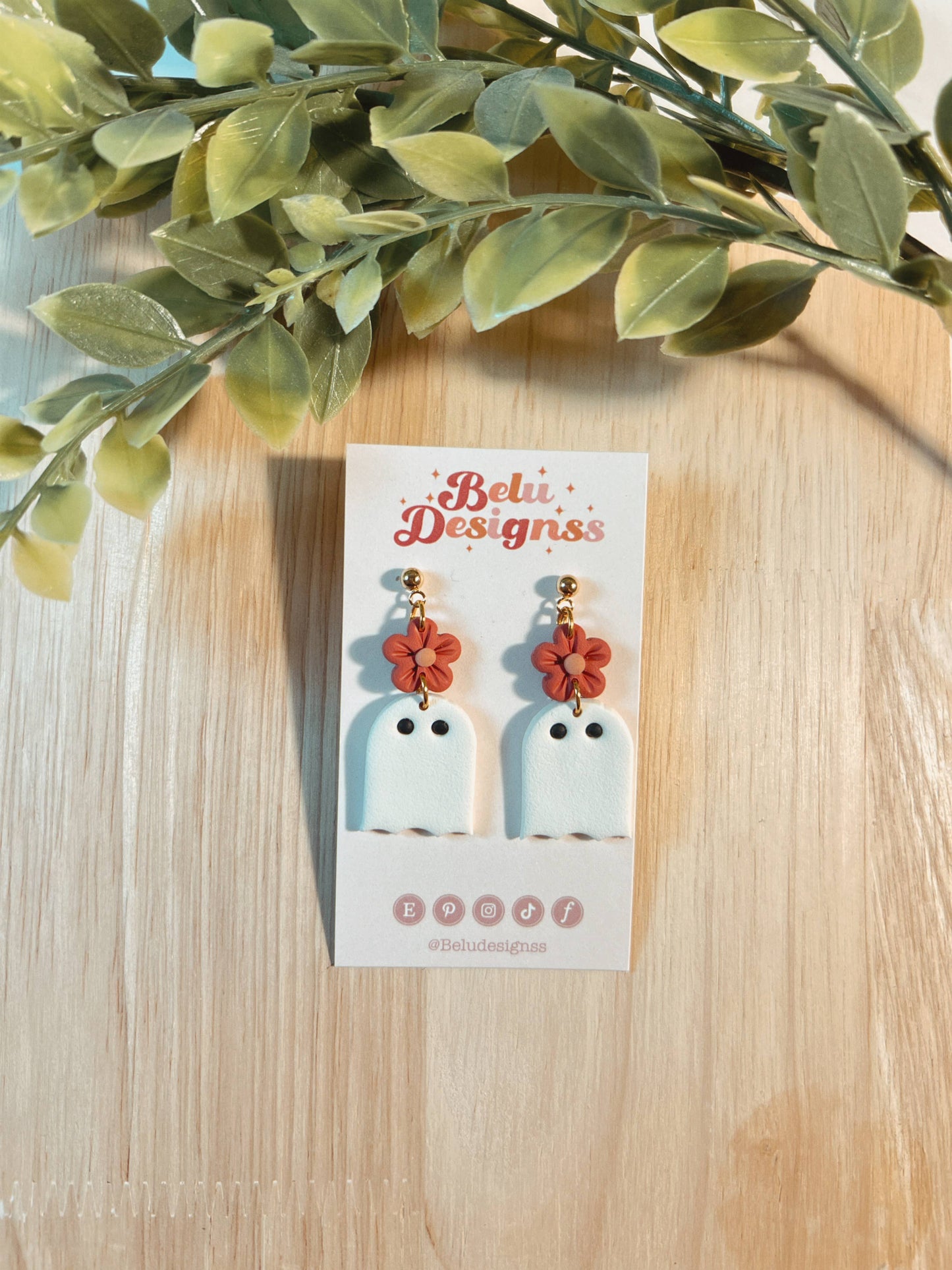 Flower Power Ghost Earrings