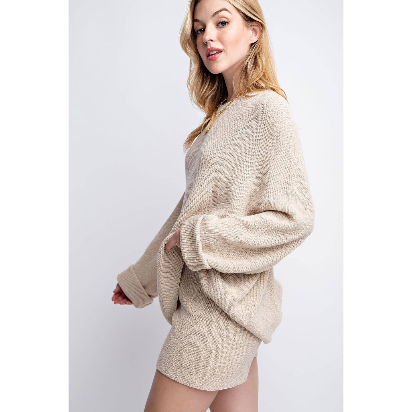 Cozy Nights Sweater Set- Beige