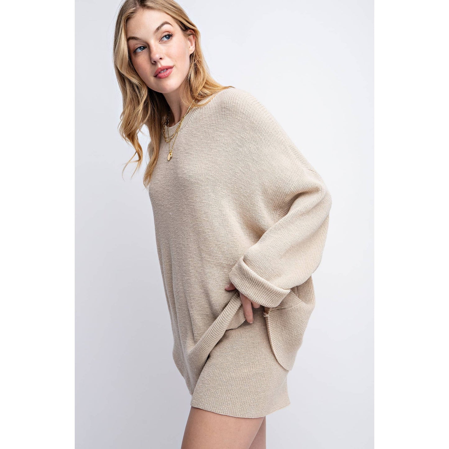 Cozy Nights Sweater Set- Beige