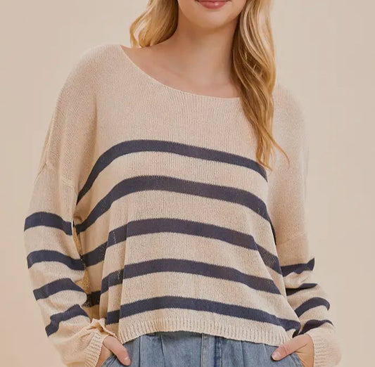 Sea Sails Striped Sweater Top