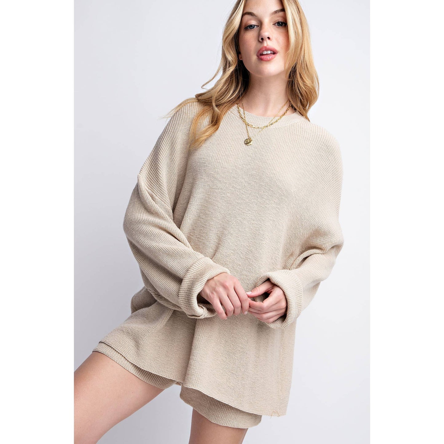 Cozy Nights Sweater Set- Beige