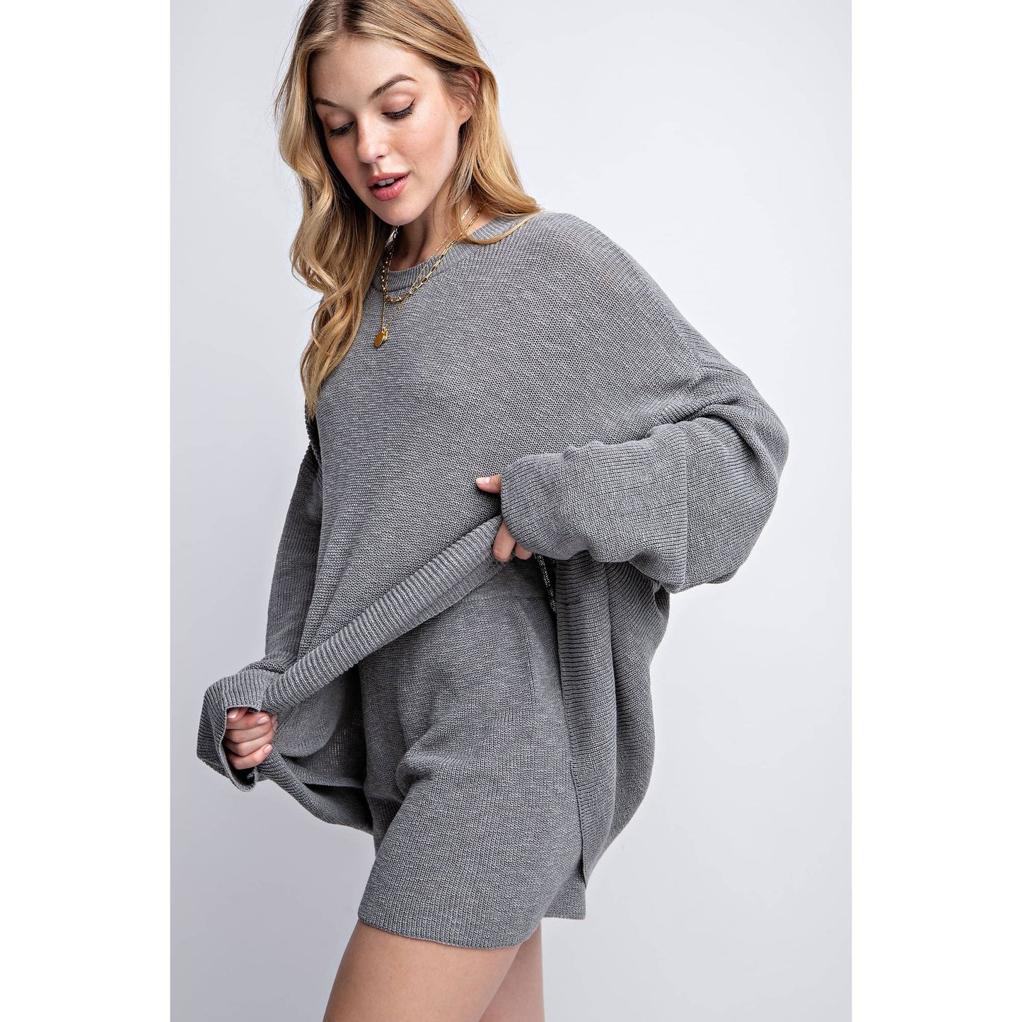 Cozy Nights Sweater Set- Grey