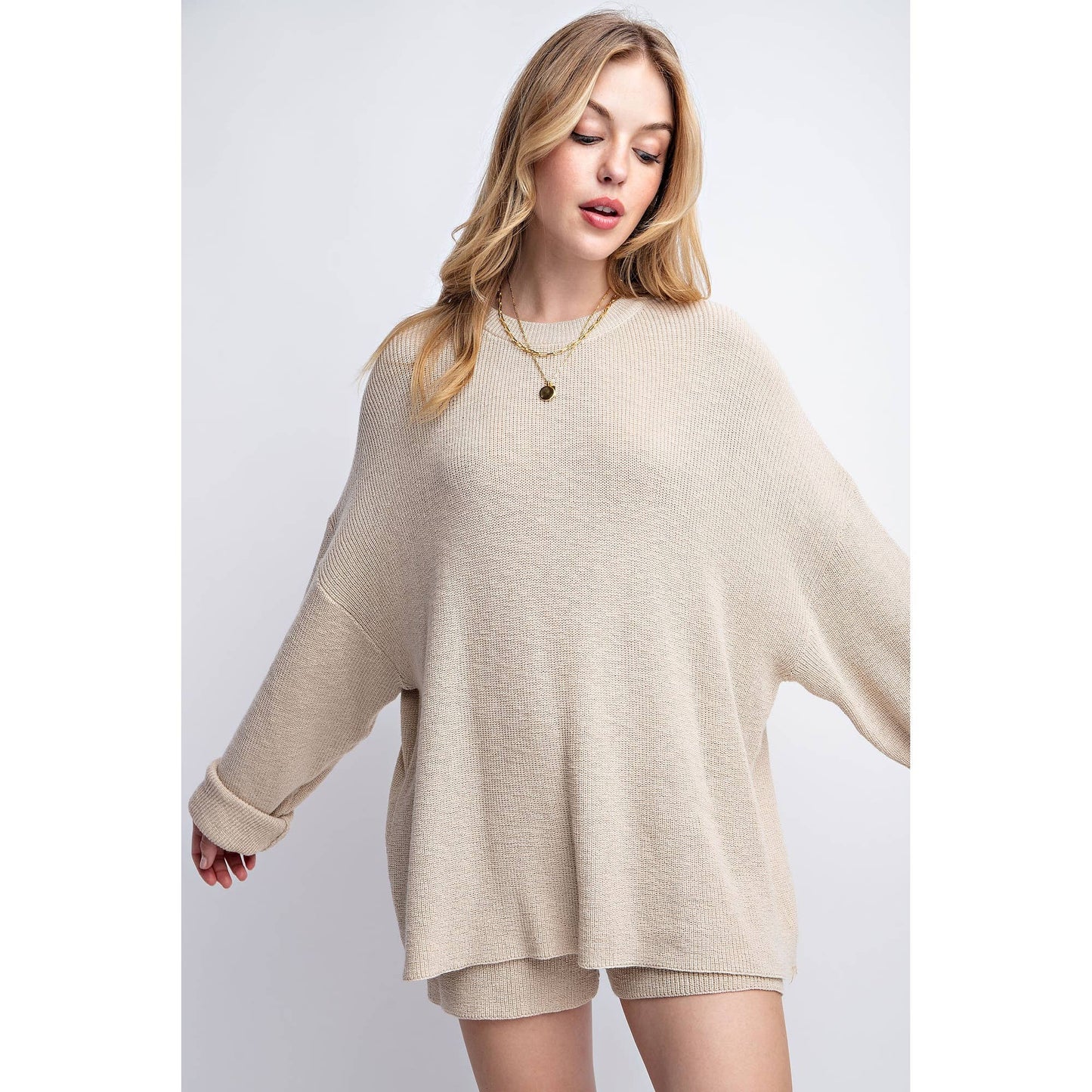 Cozy Nights Sweater Set- Beige